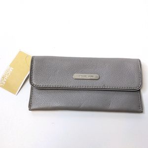 New Michael Kors Gray Leather Wallet